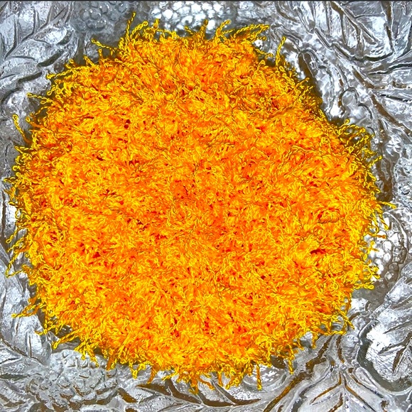 HAND CRAFTED Two Colorful Reusable Crocheted Polyester Kitchen Scrubbing Pads - Picture 5 of 6